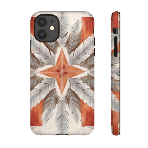 Silver Feather Compass - Impact Resistant Phone Case